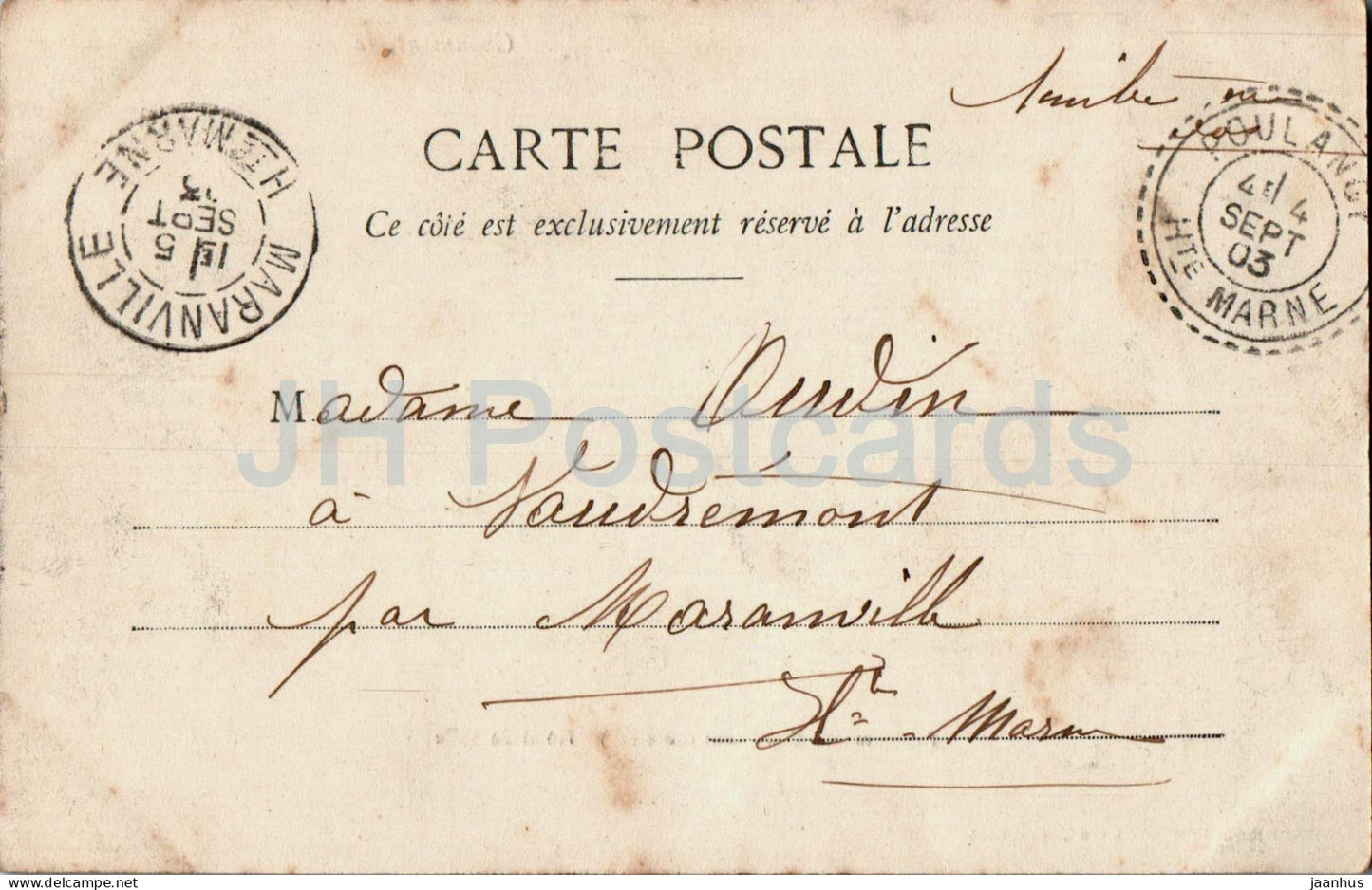 Chaumont - Panorama de Chaumont cote Est - Hotel de Ville - alte Postkarte - 1903 - Frankreich - gebraucht