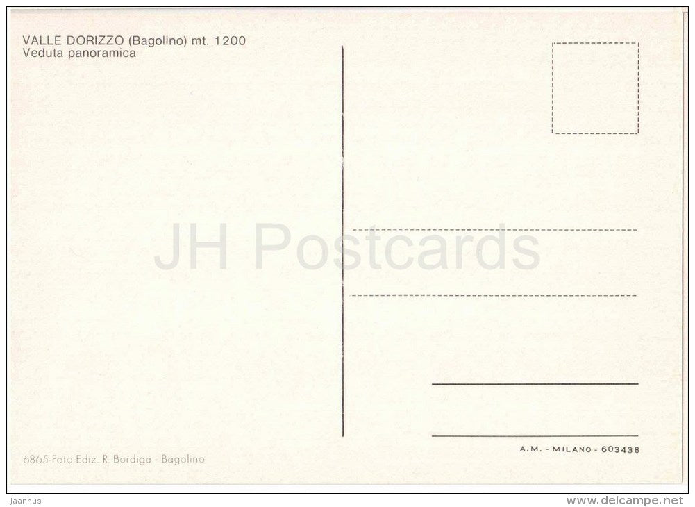 veduta panoramica - Valle Dorizzo m. 1200 - valley - Bagolino - Brescia - Lombardia - Italia - Italy - unused - JH Postcards