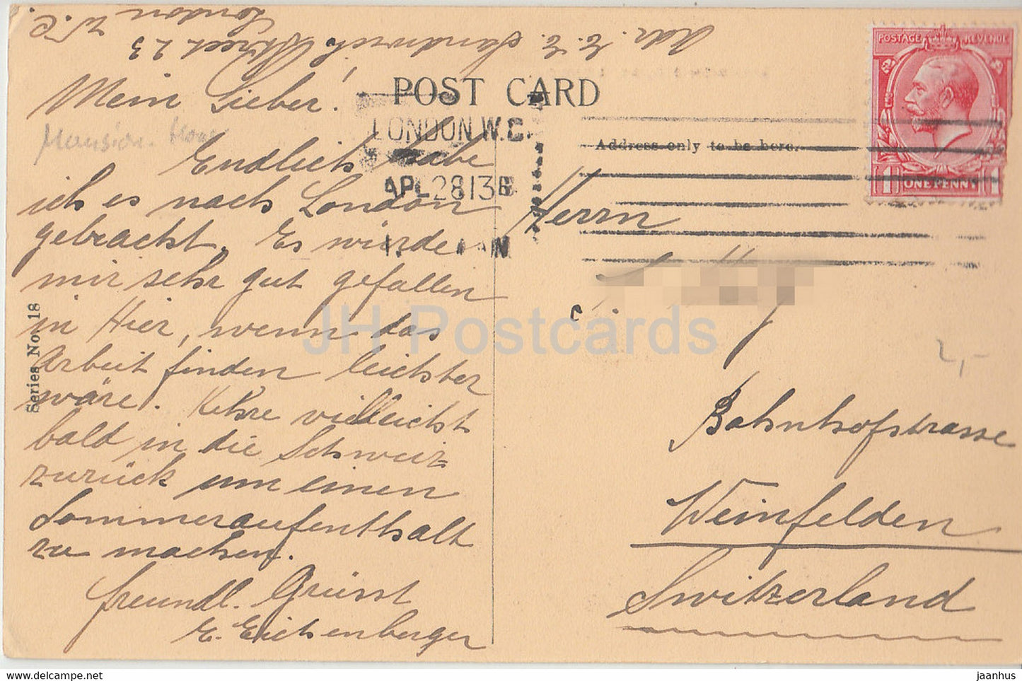 London - Mansion House - car - old postcard - United Kingdom - England - used