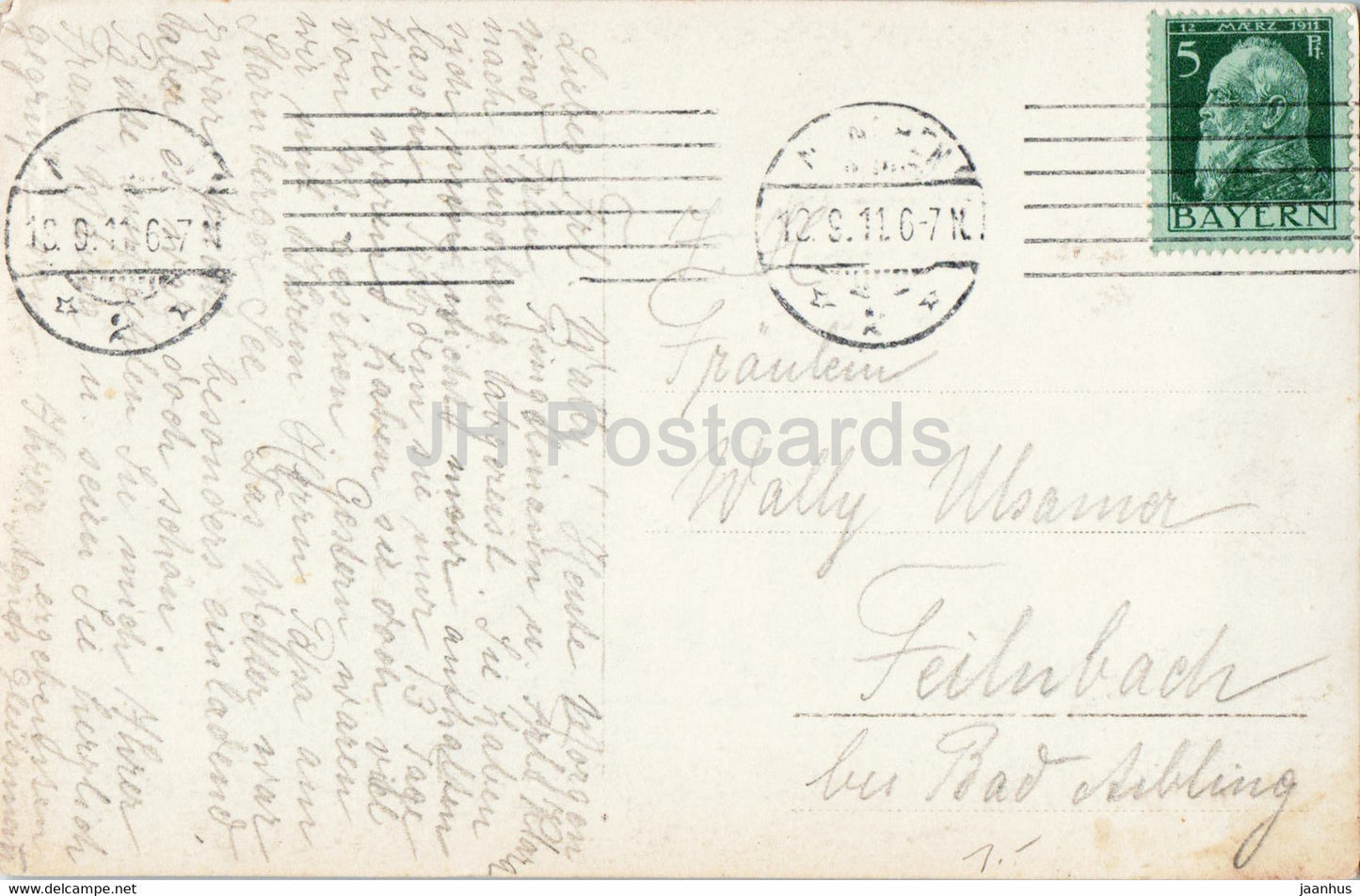 An der Amper - old postcard - 1911 - Germany - used