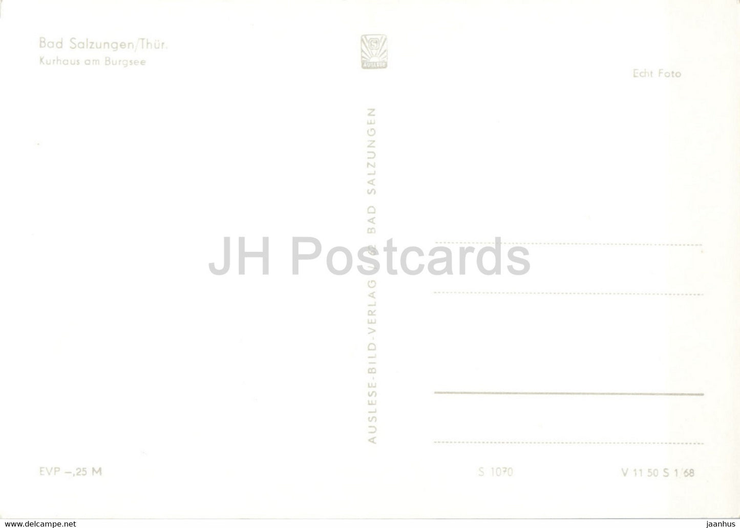 Bad Salzungen - Kurhaus am Burgsee - carte postale ancienne - Allemagne DDR - inutilisée