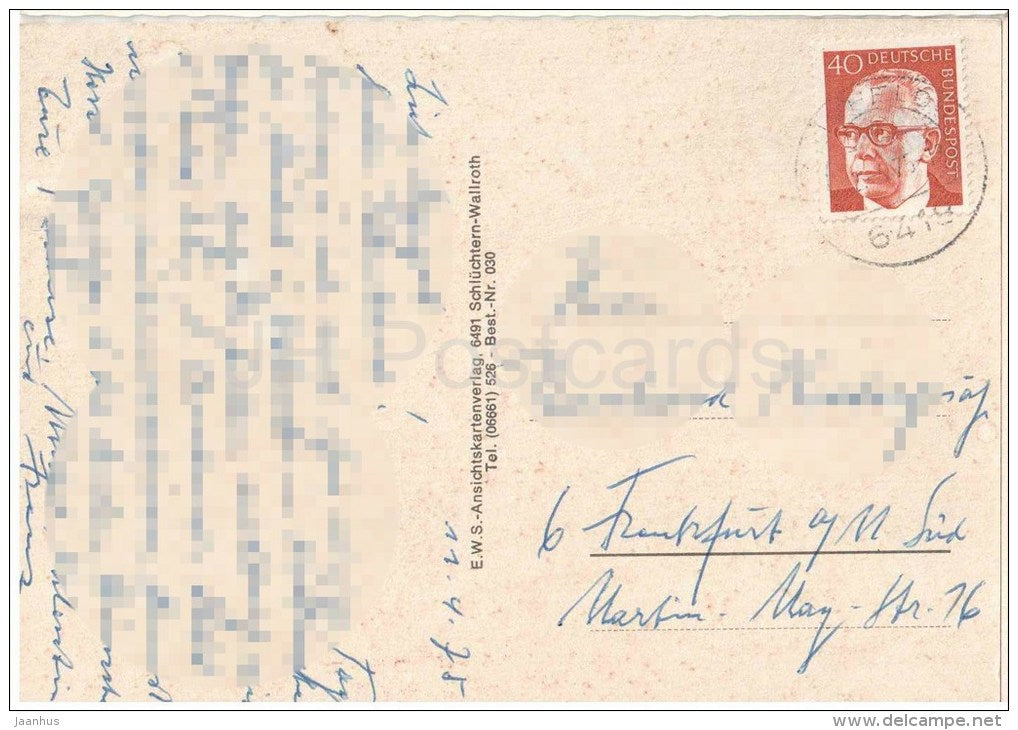 Schönes Haunetal - Von Hünfeld bis Bad Hersfeld - Burghaun - Neukirchen - Rainmühle - Germany - 1975 gelaufen - JH Postcards