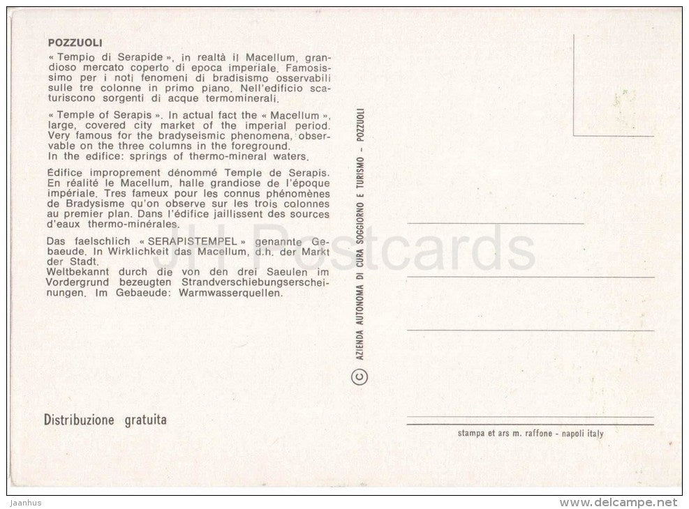 Tempio di Serapide - Temple of Serapis - Pozzuoli - Campania - Italia - Italy - unused - JH Postcards