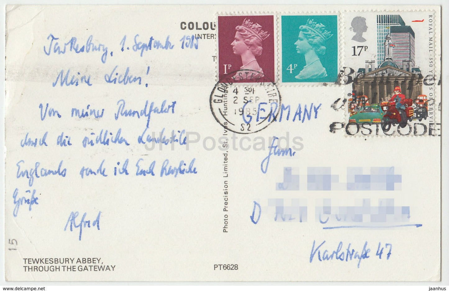 Abbaye de Tewkesbury - Through The Gateway - 1985 - Royaume-Uni - Angleterre - utilisé