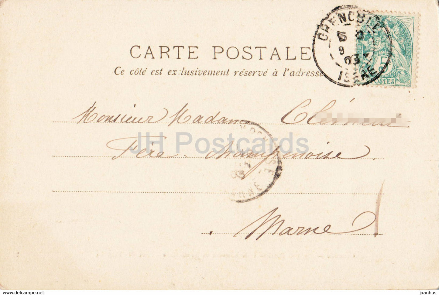 Grenoble - Le Quai Perriere et le Couvent de Sainte Marie - old postcard - 1903 - France - used