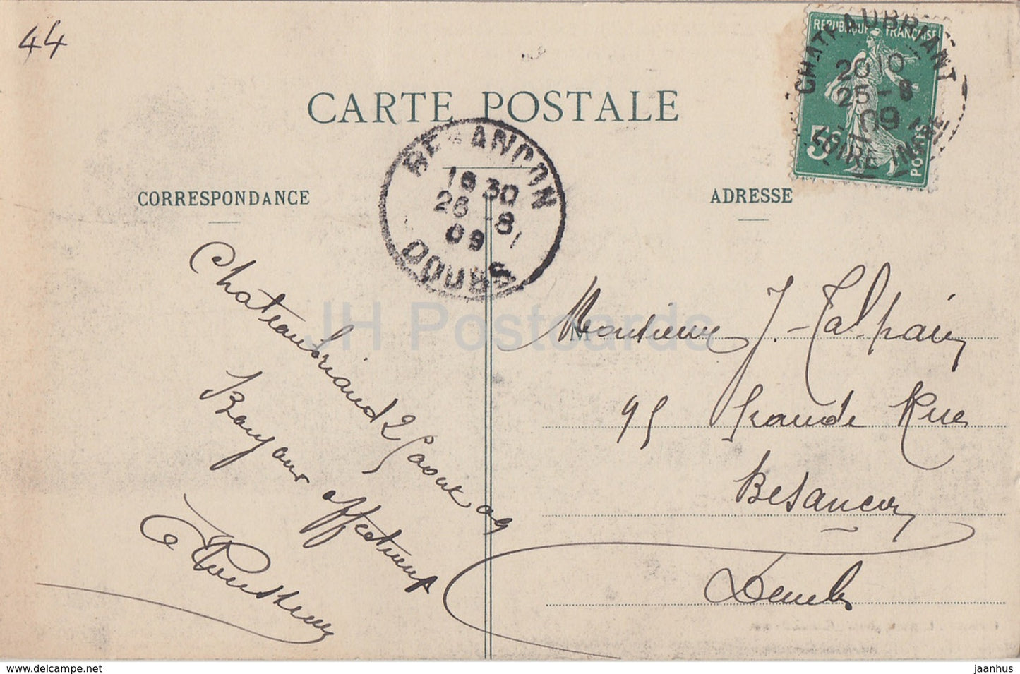 Chateaubriant - Donjon du Château Fort - château - 147 - carte postale ancienne - 1909 - France - utilisé