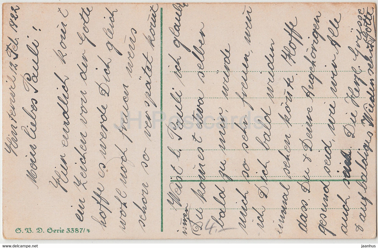 Carte de vœux d'anniversaire - Blumen fur Dich - fleurs - Série 3387/4 - carte postale ancienne - Allemagne - d'occasion