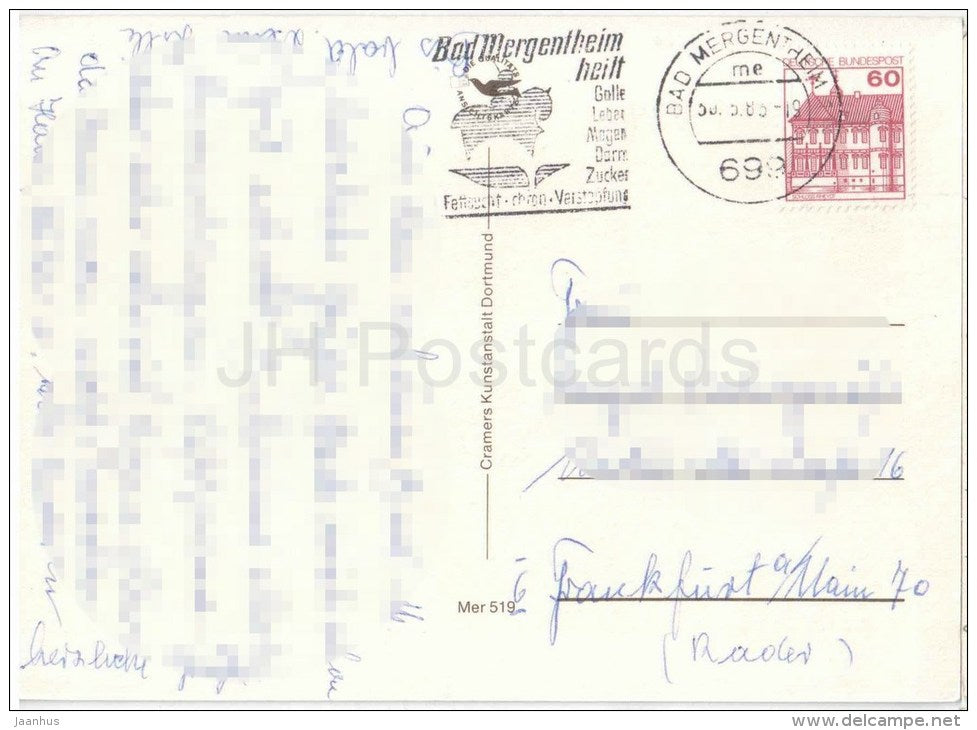 Gruss aus Bad Mergentheim - Mer 519 - Germany - 1983 gelaufen - JH Postcards