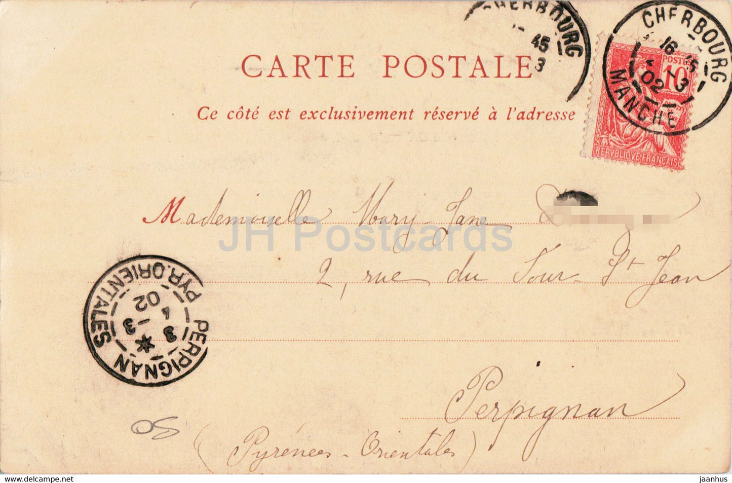 Cherbourg - La Statue de Napoleon I la Rade - 4 - alte Postkarte - 1902 - Frankreich - gebraucht