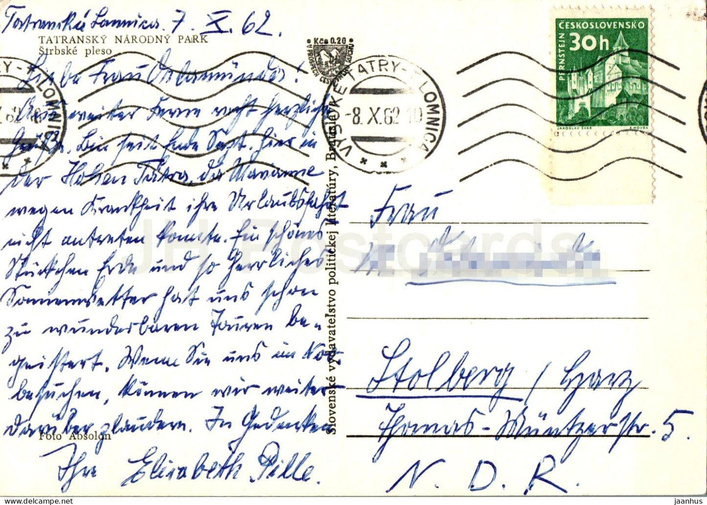 Tatransky Narodny Park - Strbske Pleso - ski jumping hill - boat - 1962 - Slovakia - Czechoslovakia - used