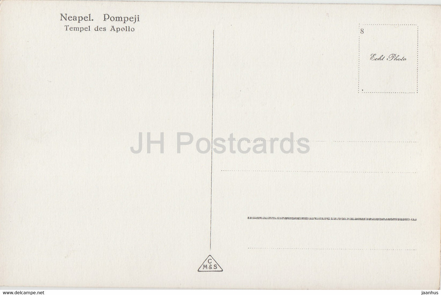 Napoli Pompei - Pompeji - Neapel - Tempel des Apollo - 622 - antik - alte Postkarte - Italien - unbenutzt