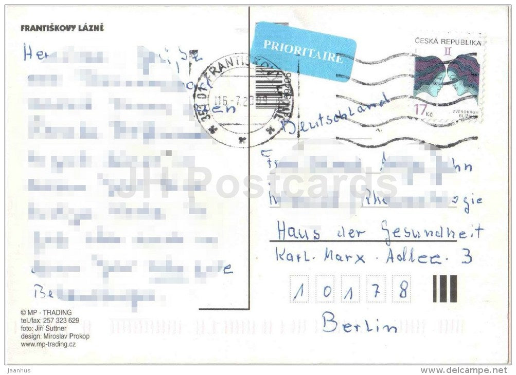 spa - Františkovy Lazne - Czech - used 2009 - JH Postcards