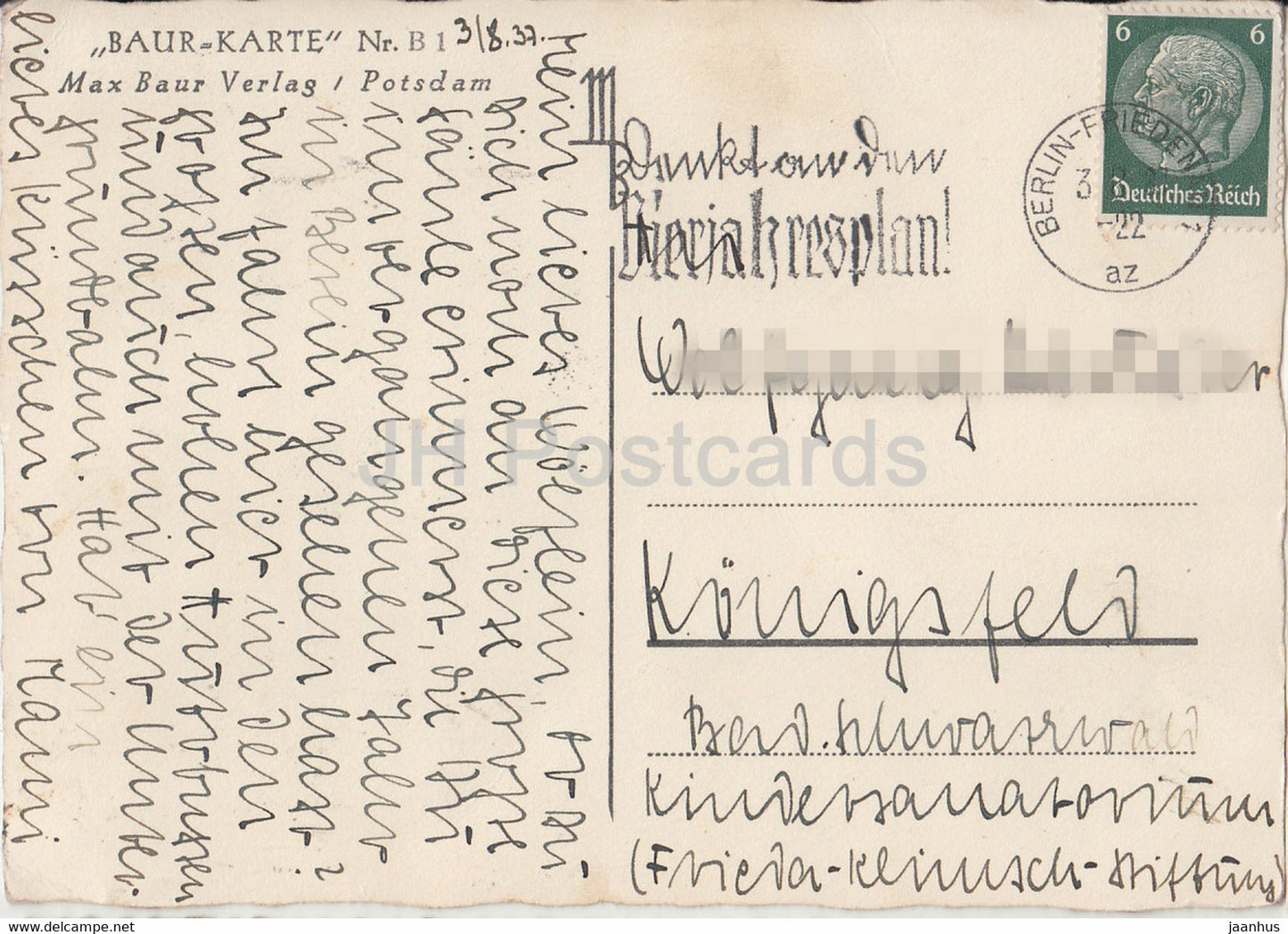 Berlin - Siegesallee - Baur Karte - 1937 - Germany - used