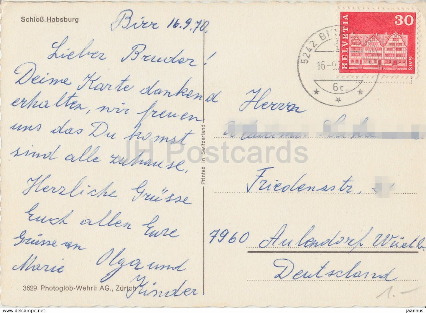 Schloss Habsburg - castle - 3629 - 1970 - Switzerland - used