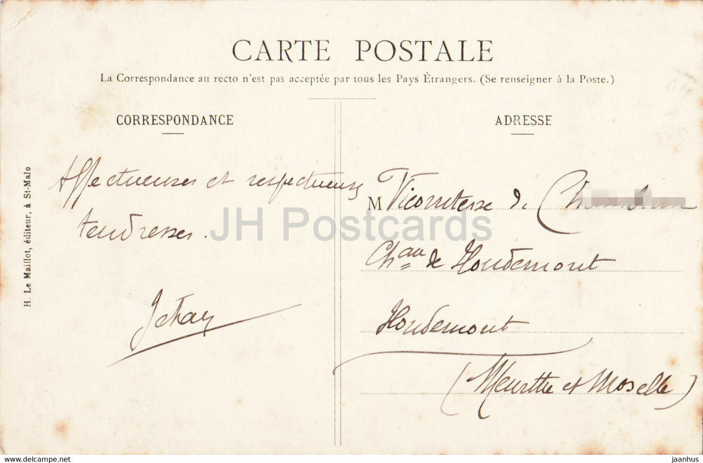 St Malo - Le Tombeau de Chateaubriand - 714 - old postcard - 1906 - France - used