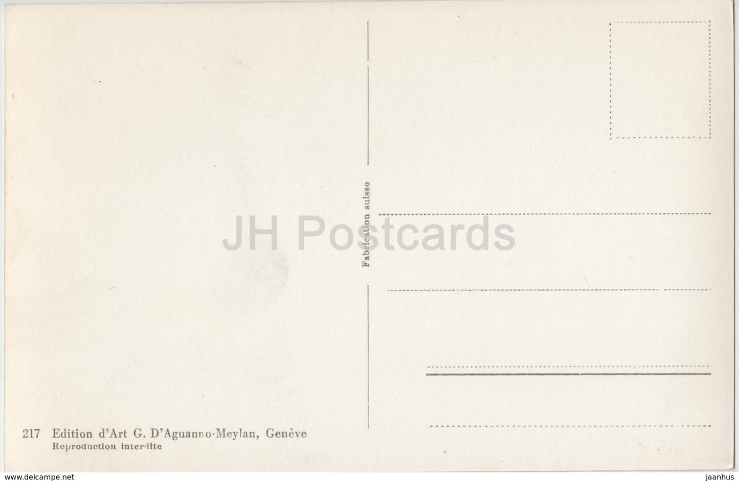 Geneve - Geneva - Pont des Bergues et le jet d'eau 120 m - bridge - 217 - Switzerland - old postcard - unused