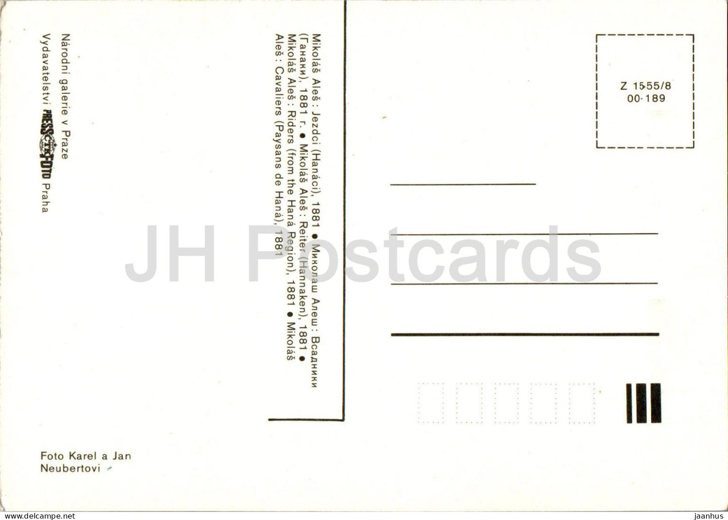 Gemälde von Mikolas Ales – Reiter aus der Hana-Region – Tschechische Kunst – Tschechische Republik – Tschechoslowakei – unbenutzt