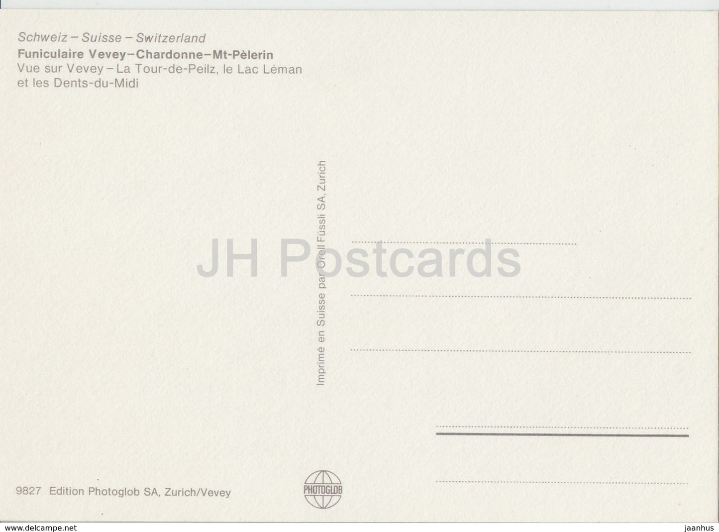 Funiculaire Vevey Chardonne Mt Pelerin - funicular - 9827 - Switzerland - unused