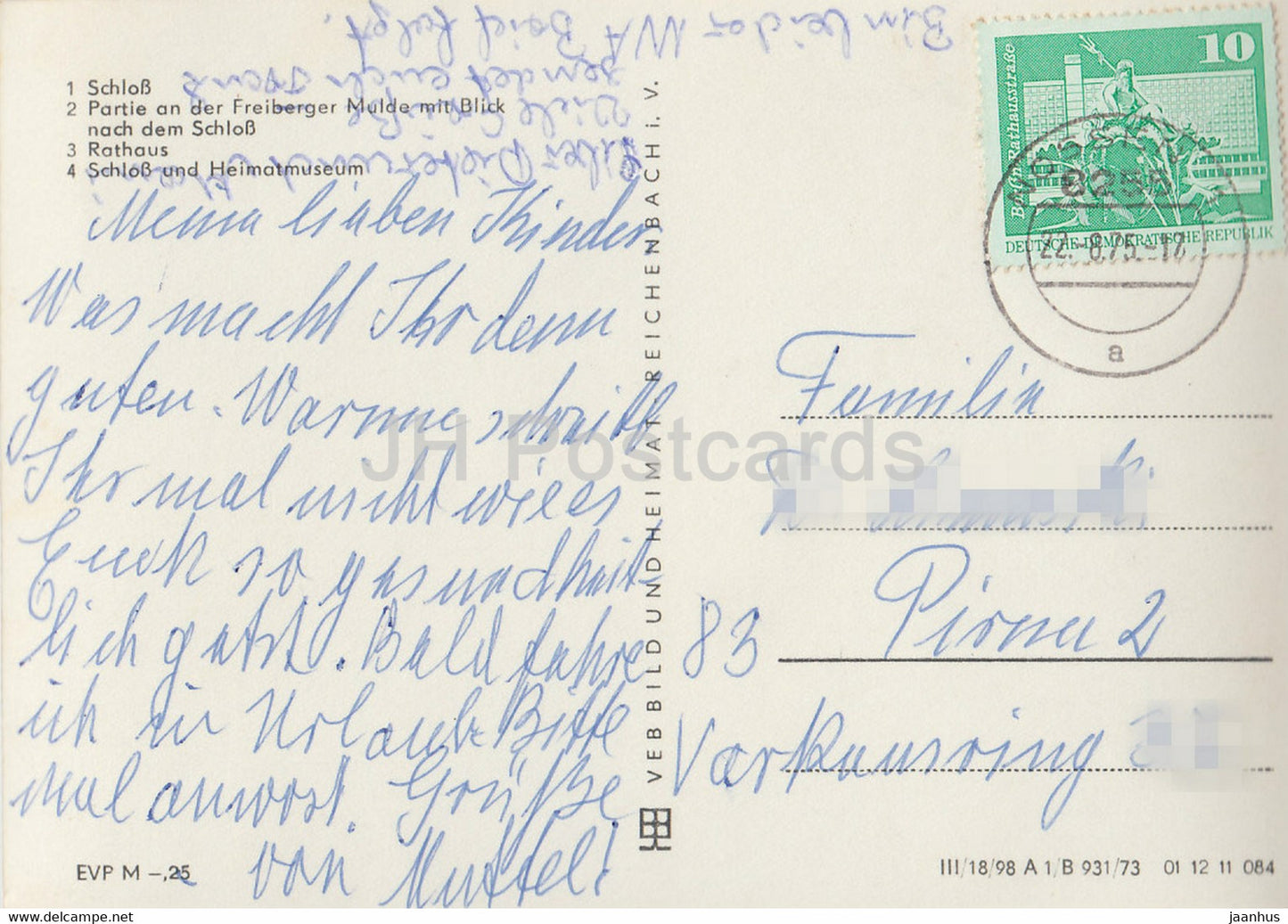 Nossen Kr Meissen - Schloss - Rathaus - Heimatmuseum - 1975 - Germany DDR - used