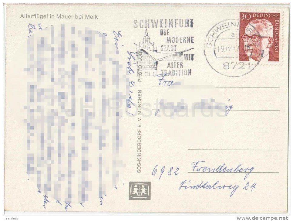 Altarflügel in Mauer bei Melk - religion - church - Austria - 1973 gelaufen - JH Postcards
