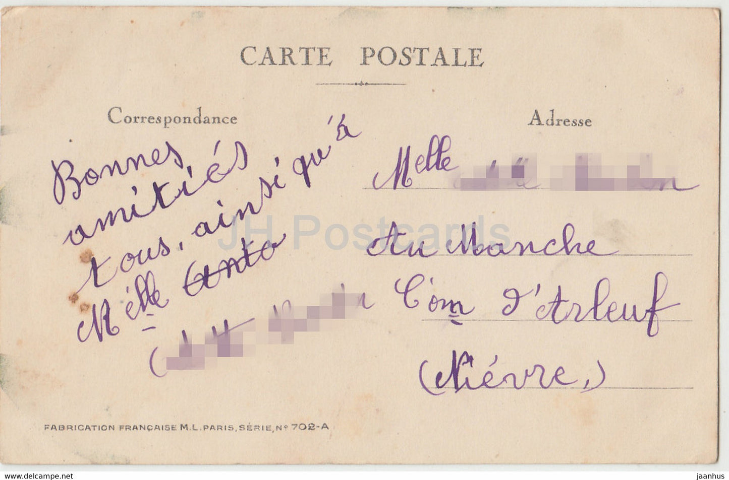 flowers - roses - Serie No 702 - old postcard - France - used