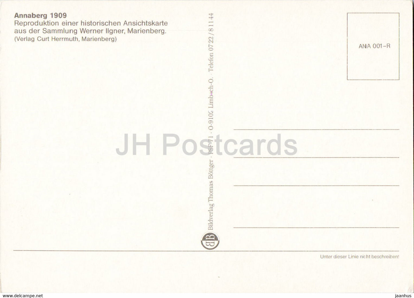 Annaberg 1909 - railway station - REPRODUCTION - Germany - unused