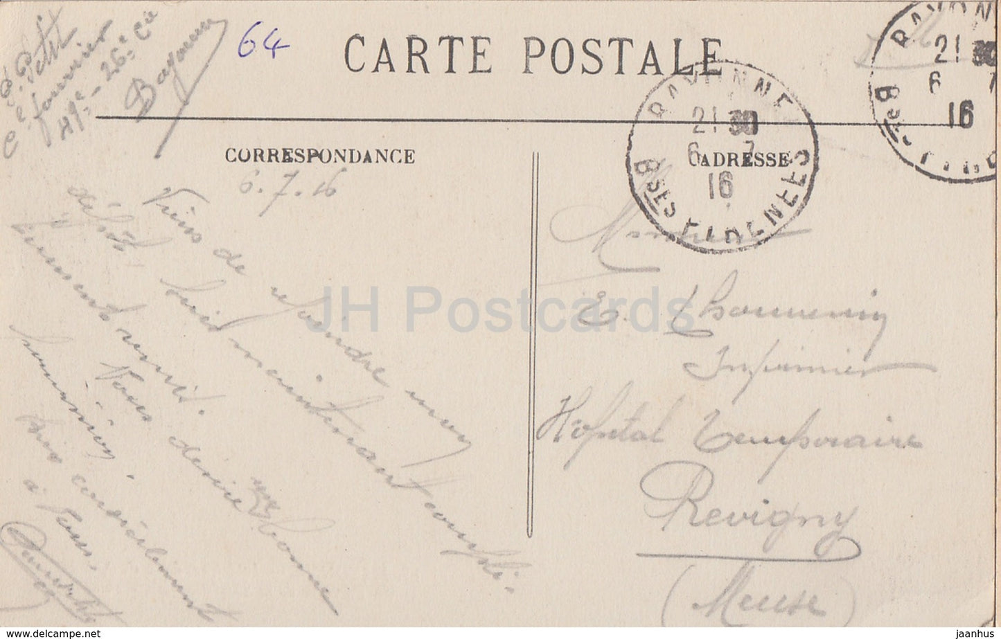 Bayonne - Interieur de la Cathedrale - Portique de la Sacristie - cathedral - 38 - old postcard - 1916 - France - used