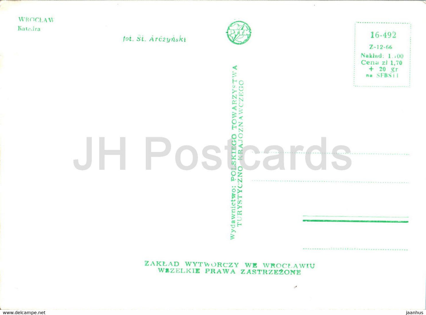 Wroclaw - Katedra - cathedral - 16-492 - old postcard - Poland - unused