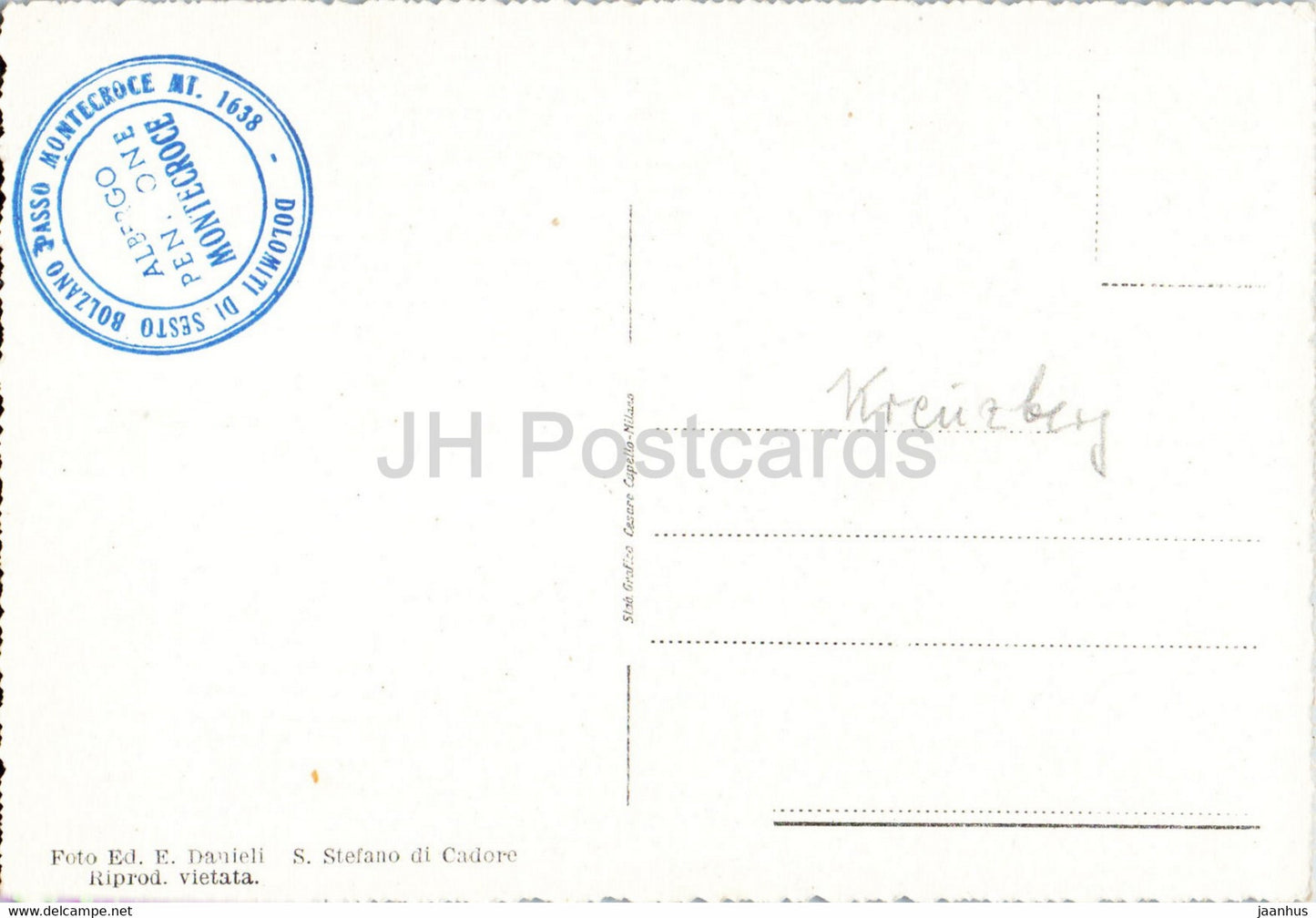 Passo di Montecroce Comelico 1636 - old postcard - Italy - used