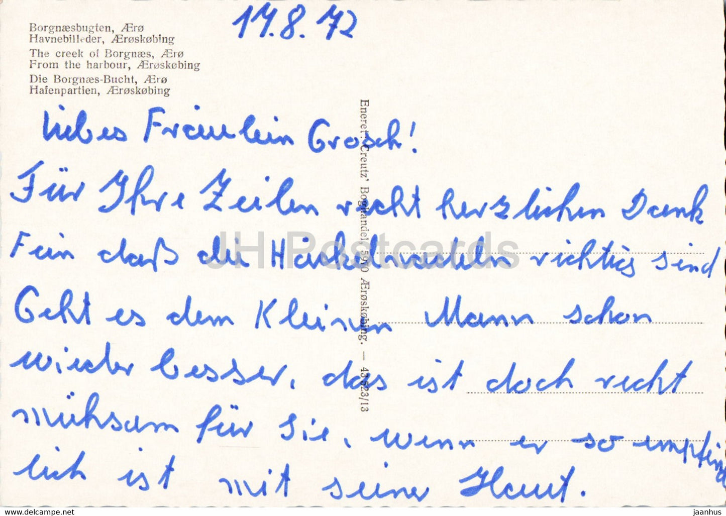 Aeroskobing - The creek of Borgnaes - Harbour - ship - boat - multiview - 1972 - Denmark - used