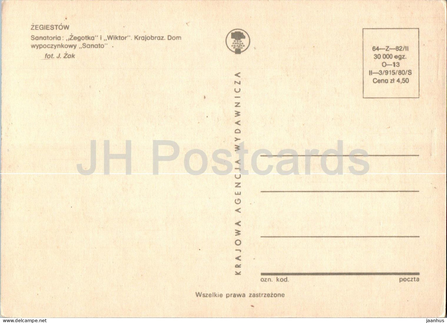 Zegiestow - Sanatorium Zegotka Wiktor - Krajobraz - Landschaft - Sanatorium - Auto - Multiview - Polen - unbenutzt