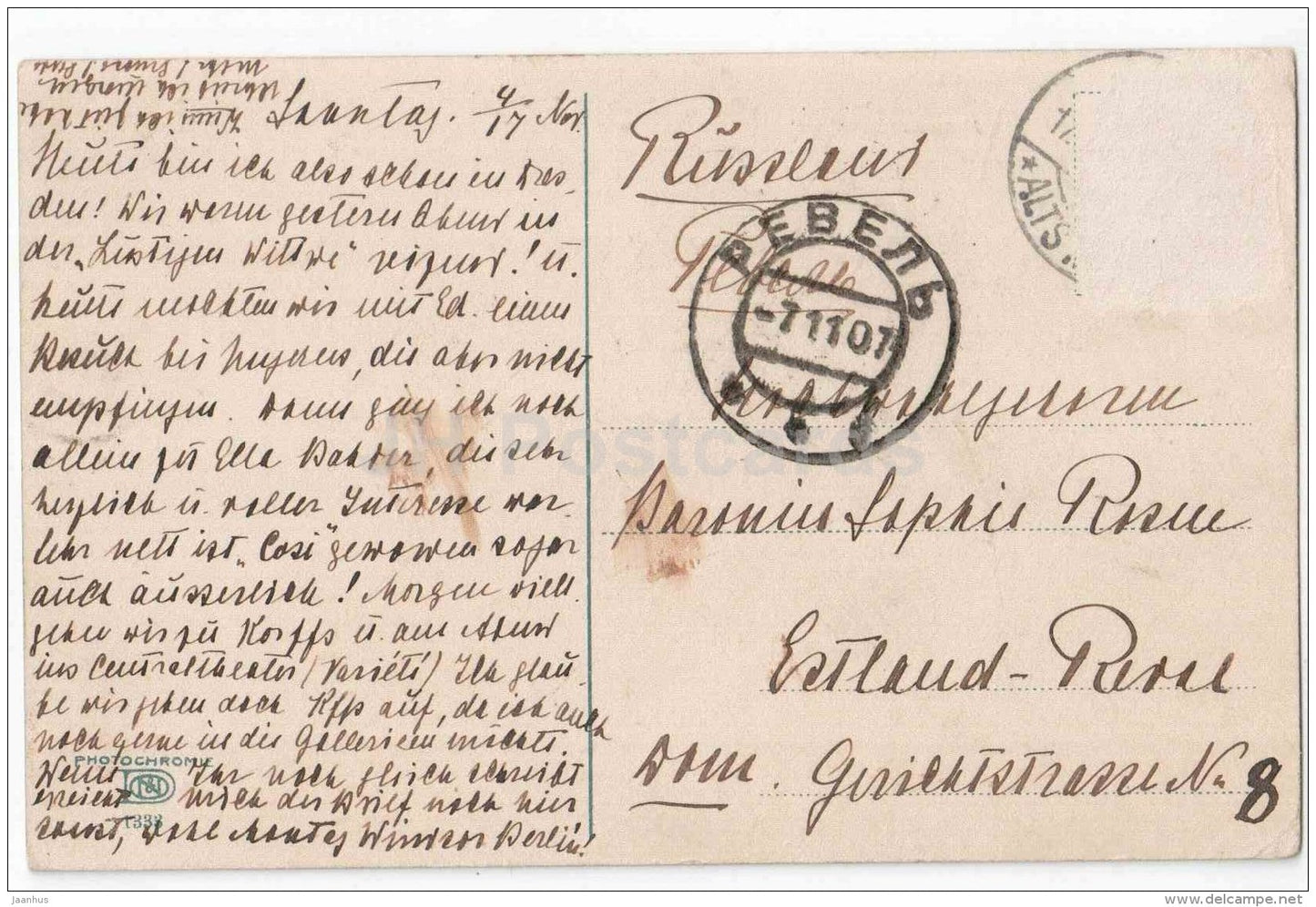 birch trees - nature - Photochromie 1333 - used in 1907 in Tsarist Russia Estonia Reval - JH Postcards