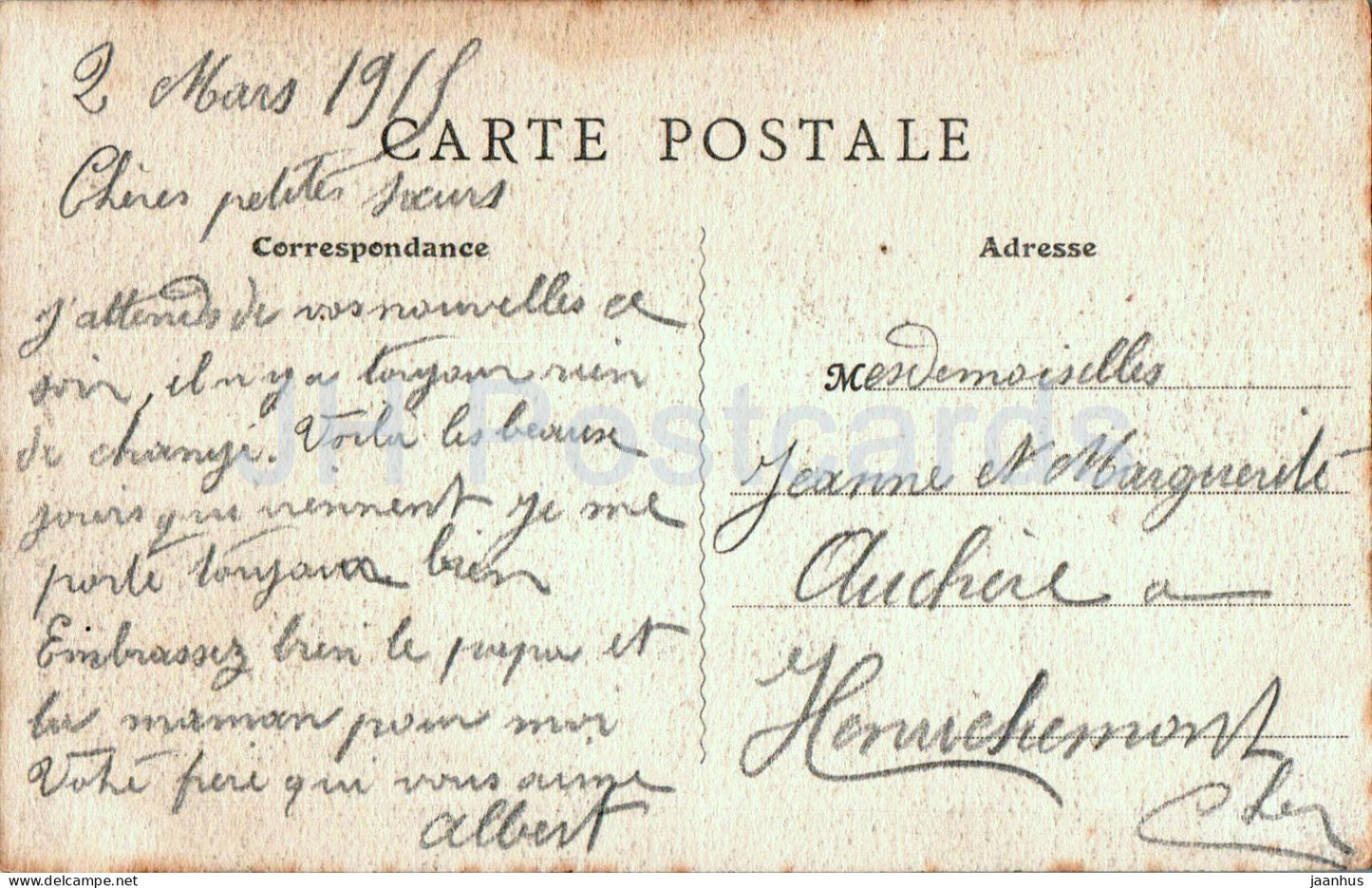 Vermelles - Portail de l'Eglise - Style Roman - church - 7 - old postcard - France - used