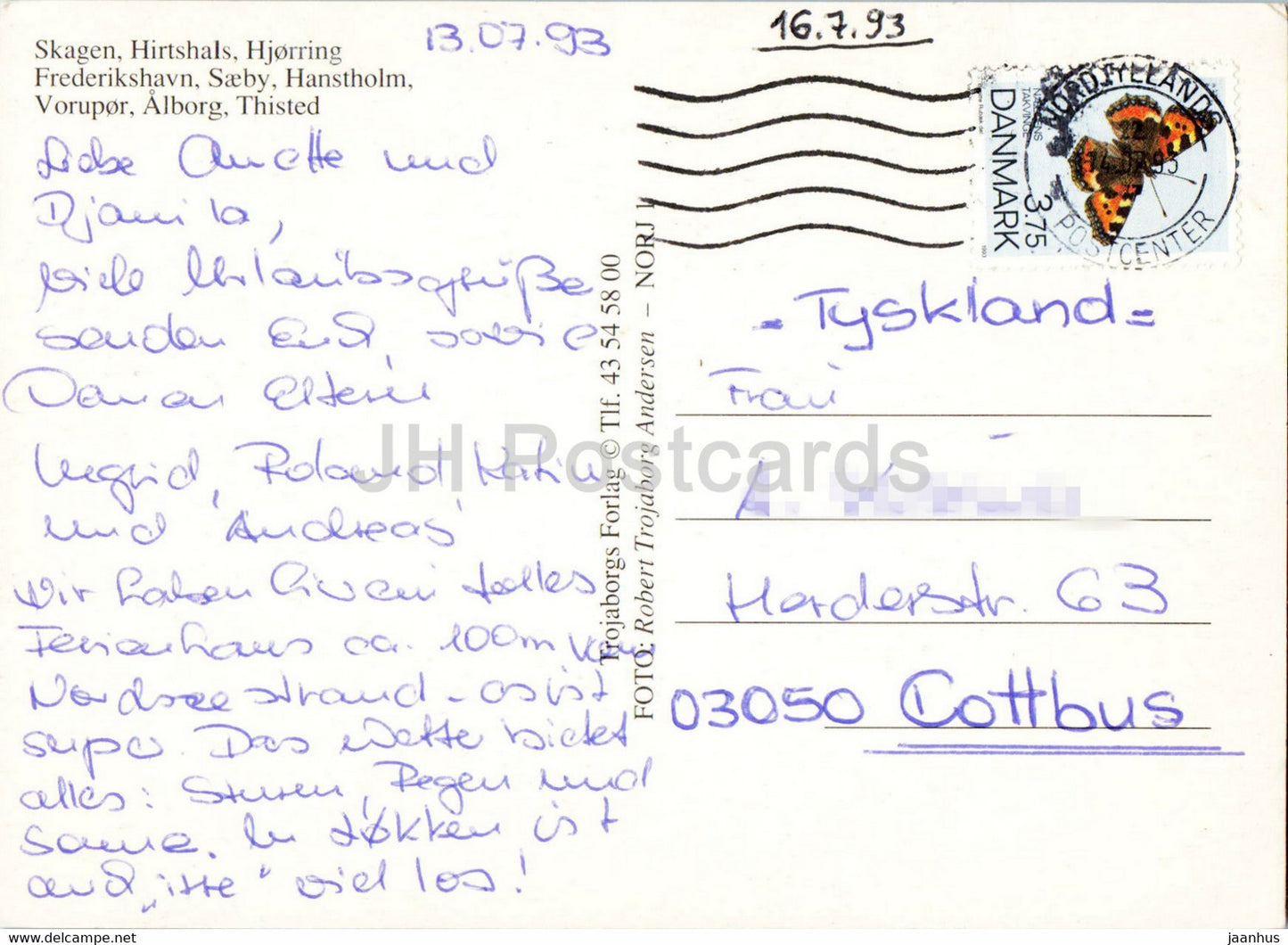 Nordjylland - ship - boat - lighthouse - tractor - multiview - 1993 - Denmark - used