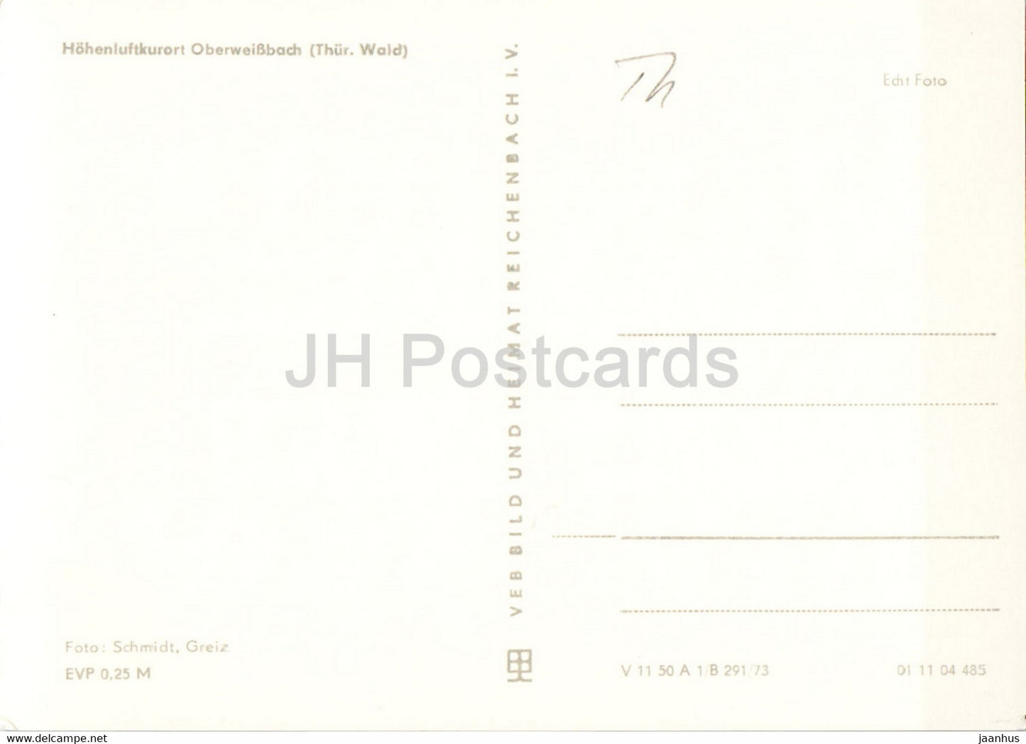 Hohenluftkurort Oberweissbach - Thur Wald - old postcard - Germany DDR - unused