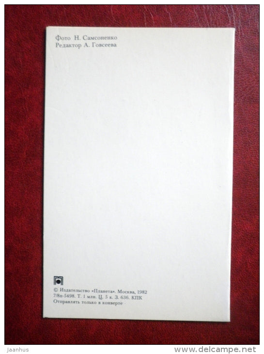 New Year Greeting card - winter forest - 1982 - Russia USSR - used - JH Postcards