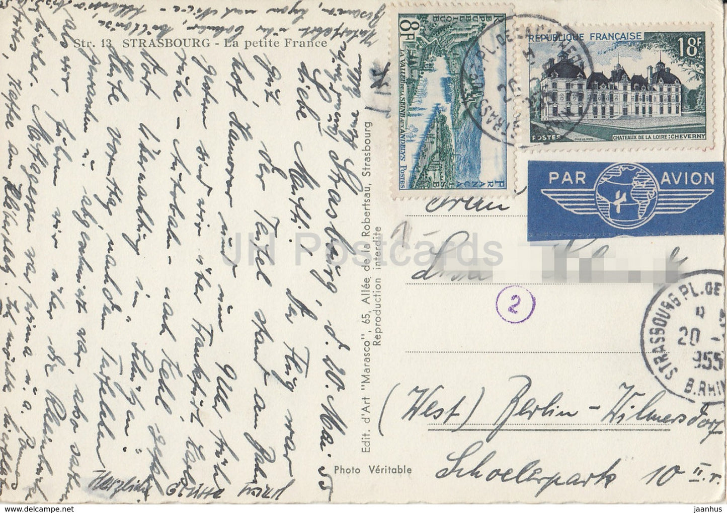 Straßburg - La Petite France - 13 - Frankreich - 1955 - gebraucht