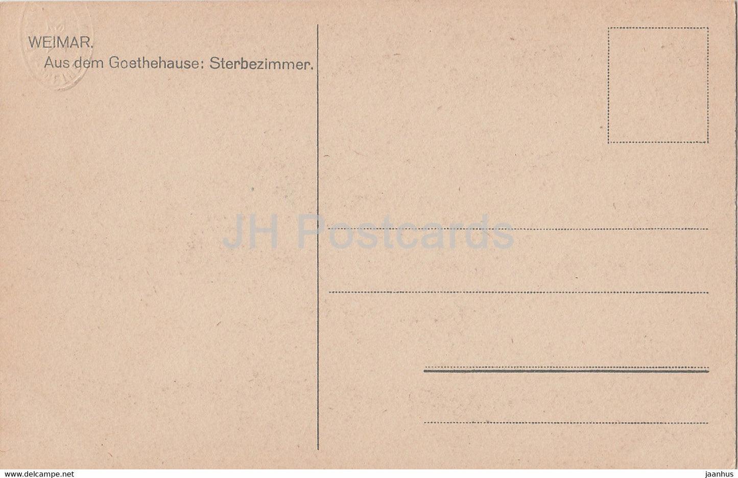 Weimar - Aus dem Goethehause - Sterbezimmer - old postcard - Germany - unused