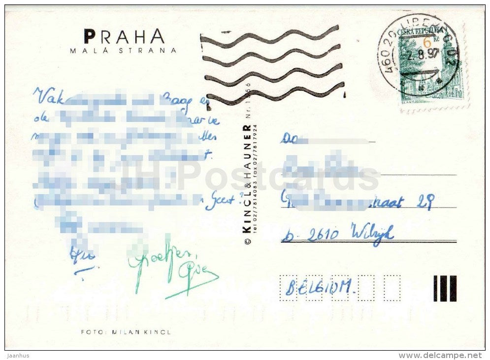 panorama - Mala Strana - Praha - Prague - Czech - used 1997 - JH Postcards