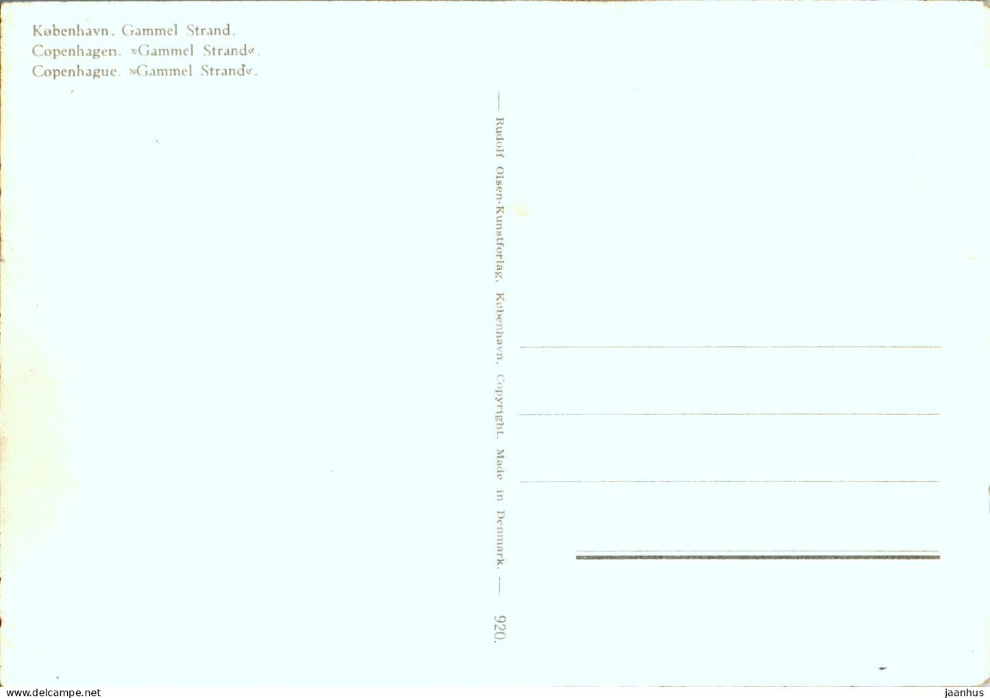 Copenhague - Kobenhavn - Gammel Strand - bateau - 920 - Danemark - inutilisé