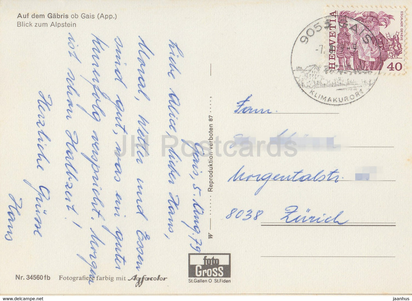 Auf dem Gabris ob Gais - Blick zum Alpstein - 1979 - Switzerland - used