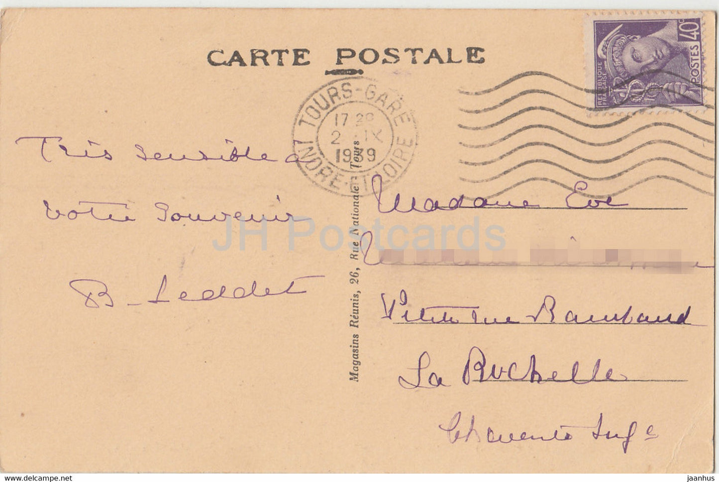 Tours - Cloitre de la Psalette - Galeries et Escalier - 12 - old postcard - 1939 - France - used