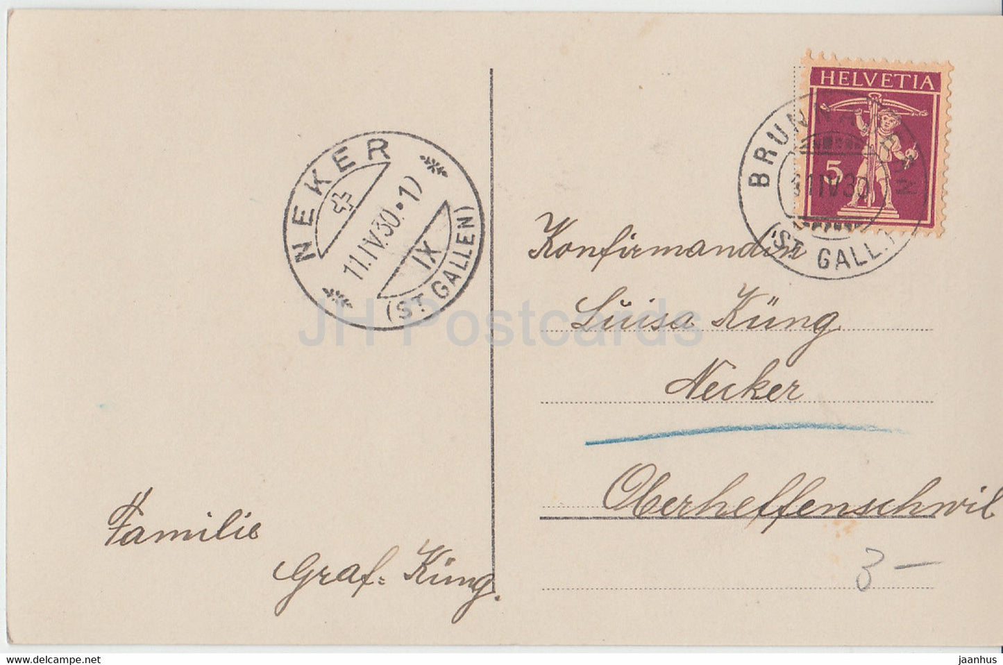 Greeting Card - Herzlichen Gluckwunsch zur Konfirmation - roses - Amag 63790/1 - old postcard - 1930 - Germany - used