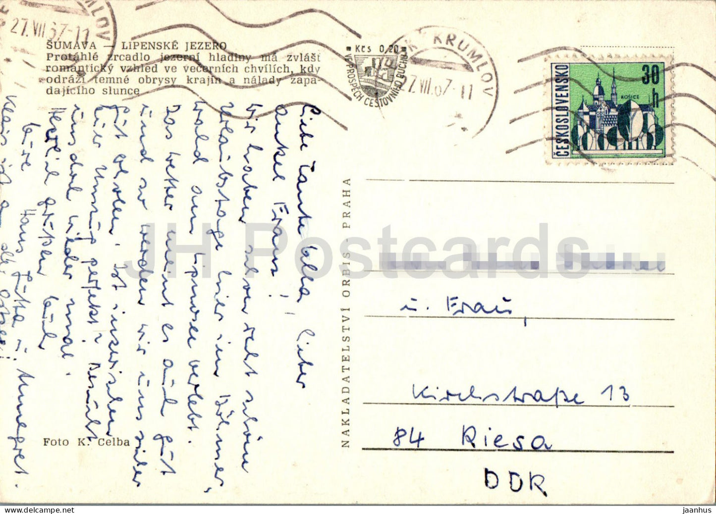 Sumava - Lipenske Jezero - lake - 1967 - Czech Repubic - Czechoslovakia - used