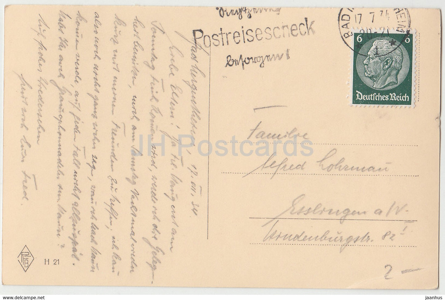 Birken - Birke - PFB - alte Postkarte - 1934 - Deutschland - gebraucht