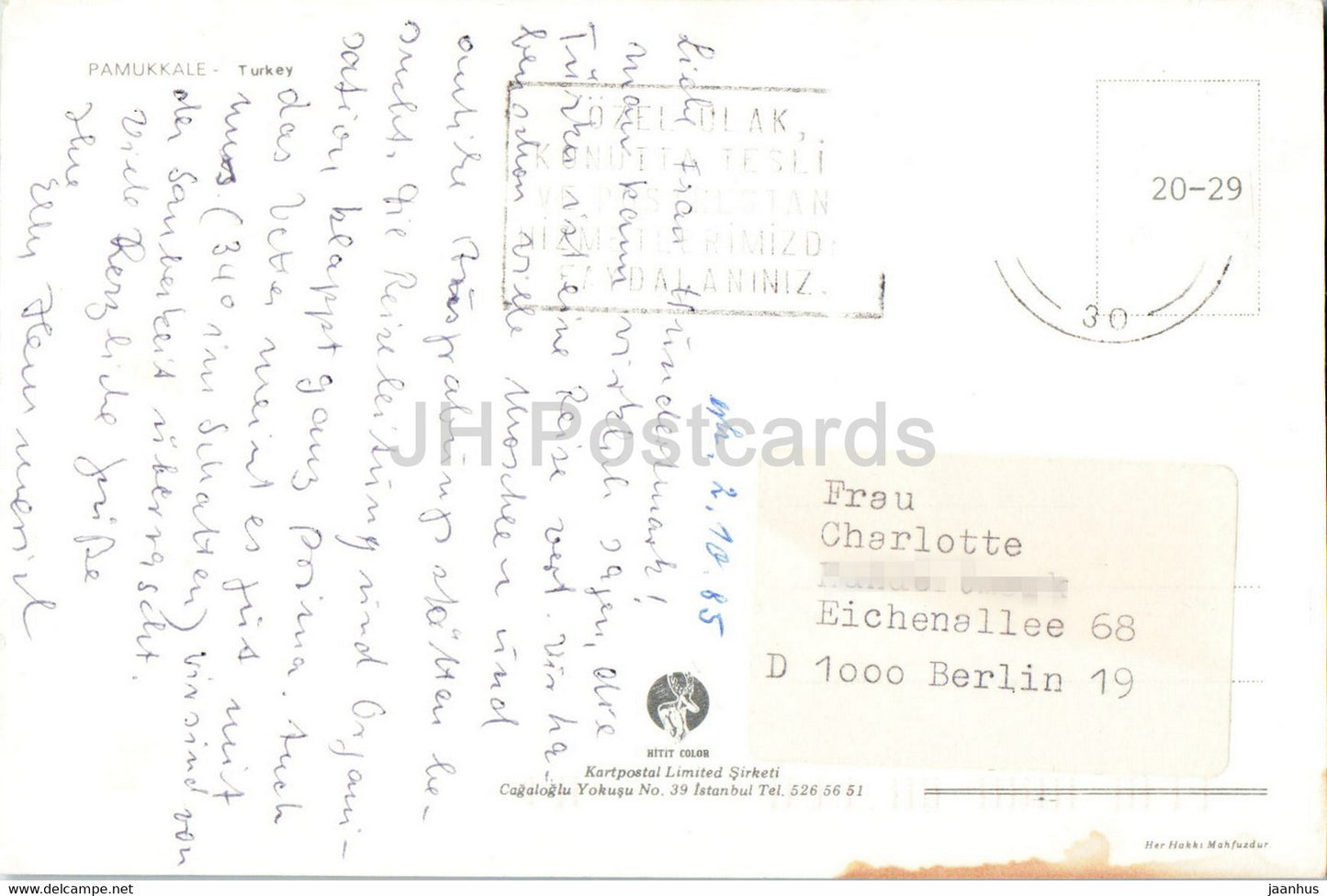 Pamukkale - 20-29 - Hitit - 1985 - Turkey - used