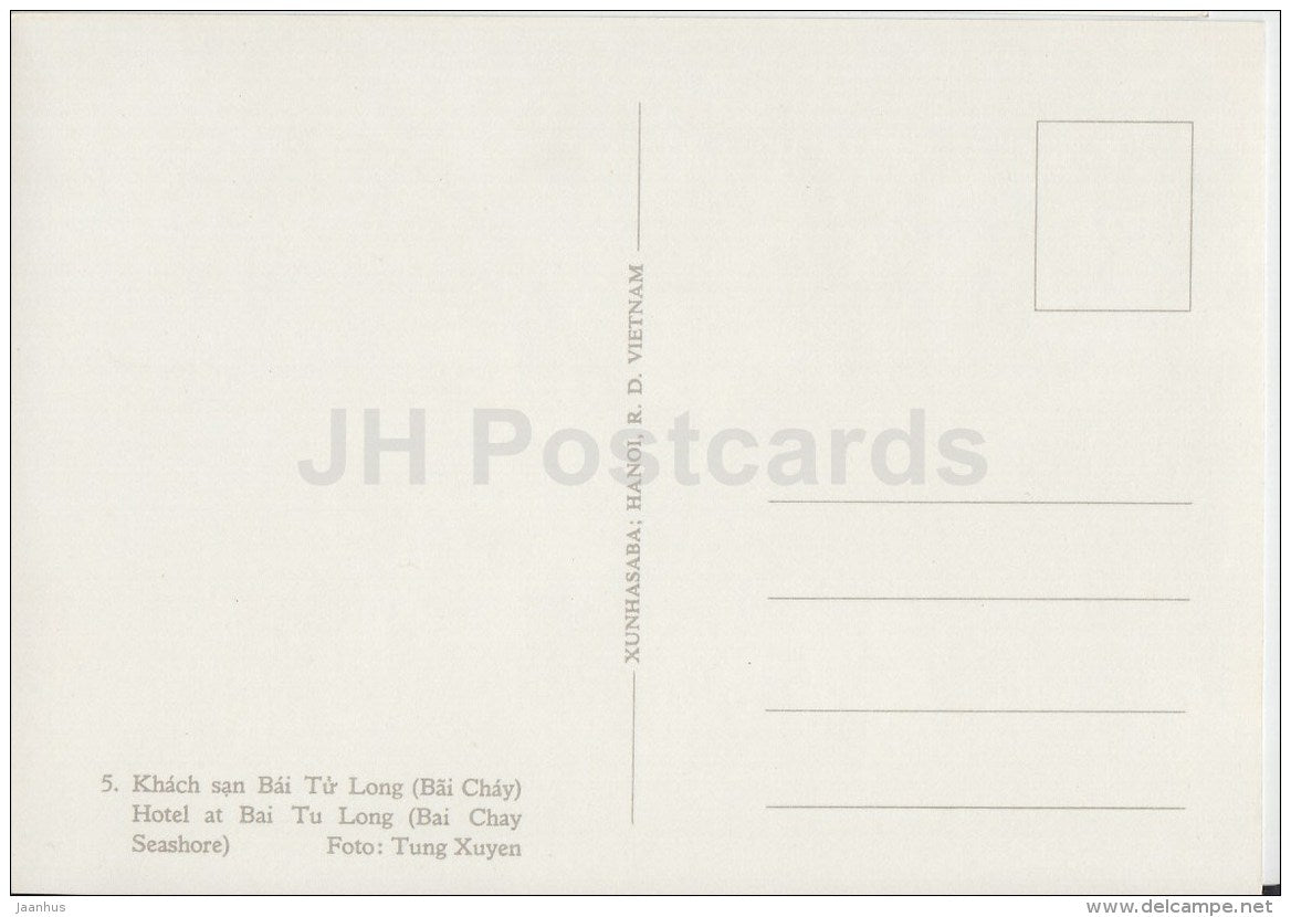 hotel at Bai Tu Long - Bai Chay seashore - Halong and Environs - old postcard - Vietnam - unused - JH Postcards