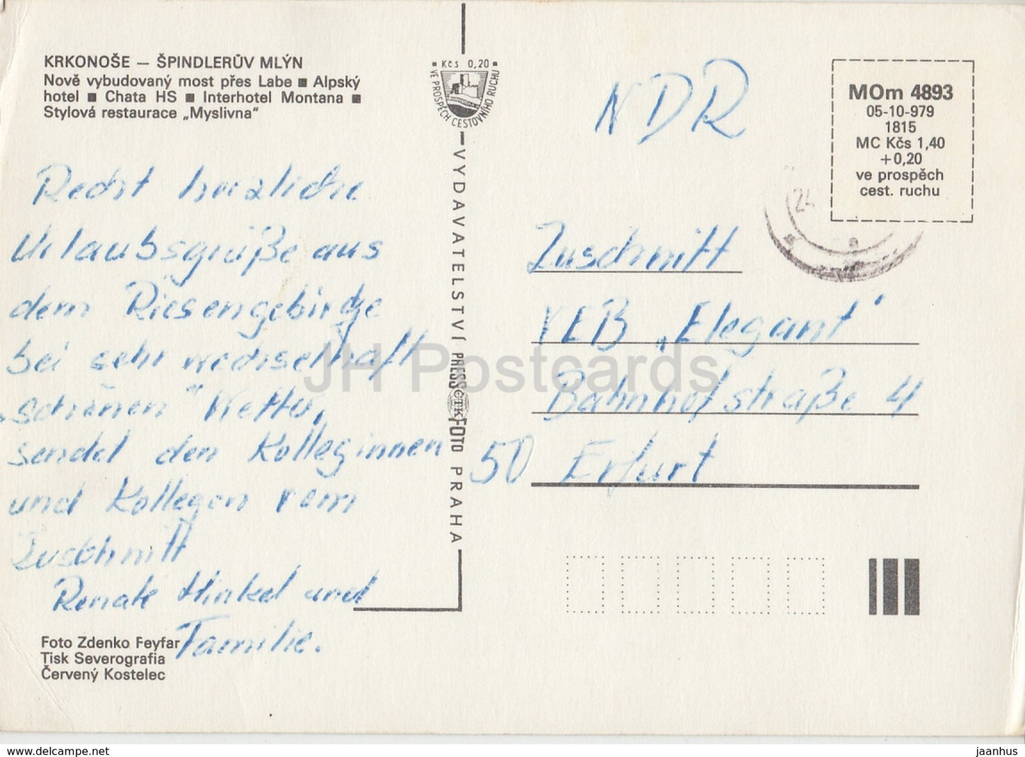 Krkonose - Spindleruv Mlyn - bridge - hotel Montana - restaurant - multiview - Czechoslovakia - Czech Republic - used