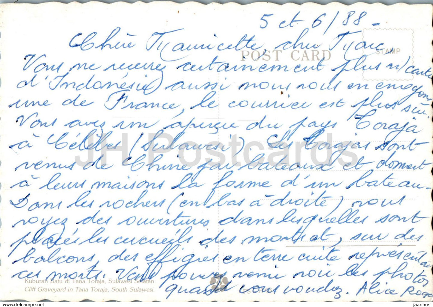 Cimetière de falaise à Tana Toraja - Sulawesi du Sud - 1988 - Indonésie - occasion