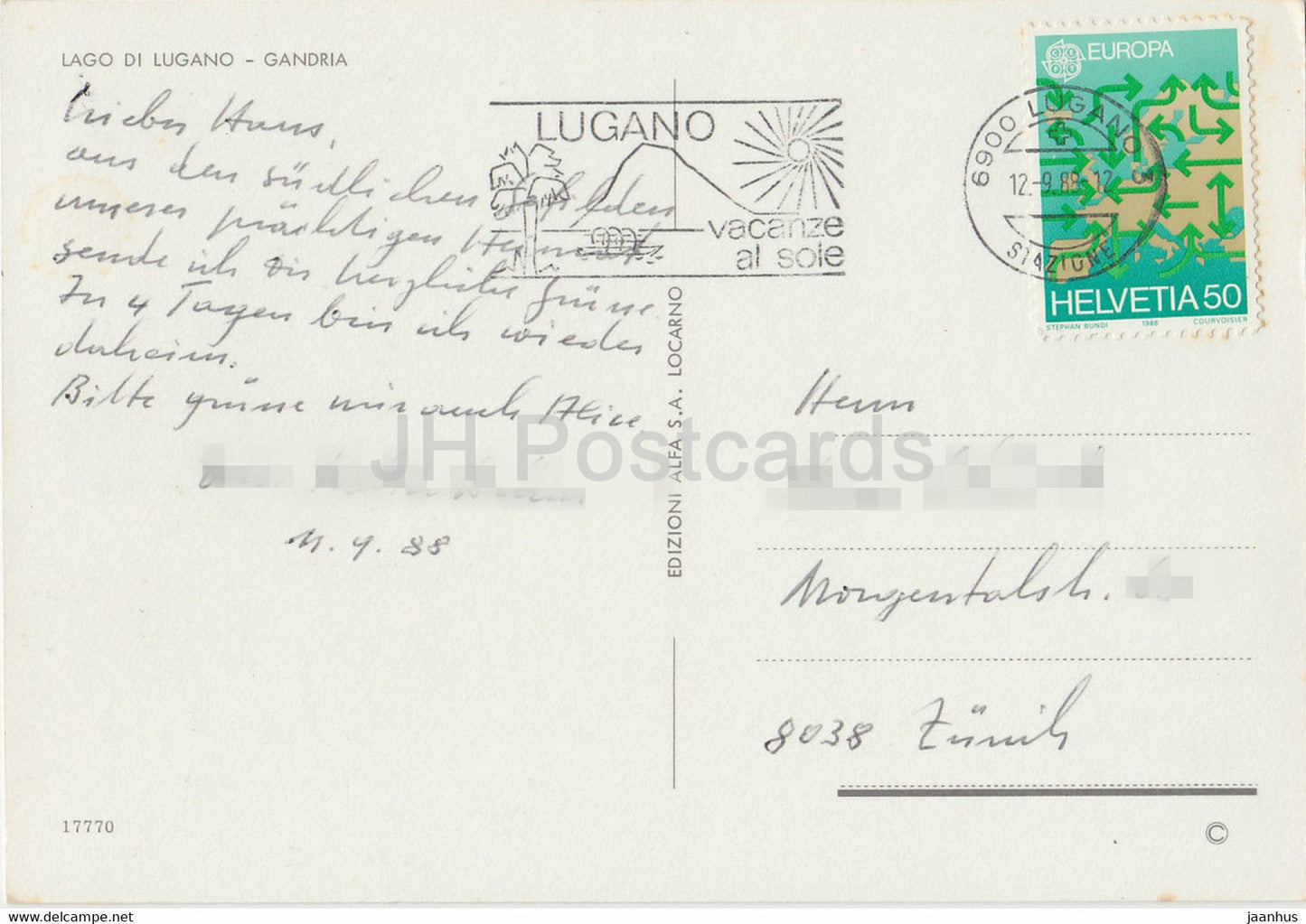 Lago di Lugano - Gandria - 17770 - 1988 - Suisse - d'occasion